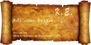 Kácser Erika névjegykártya