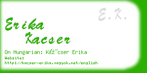 erika kacser business card